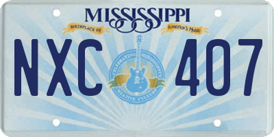 MS license plate NXC407