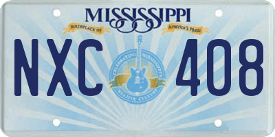 MS license plate NXC408