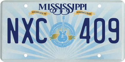 MS license plate NXC409