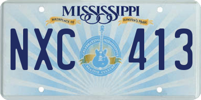 MS license plate NXC413