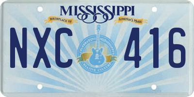 MS license plate NXC416