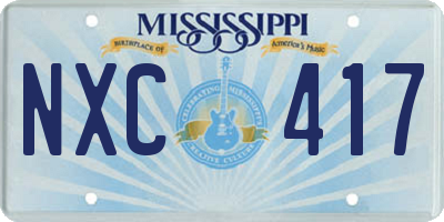 MS license plate NXC417