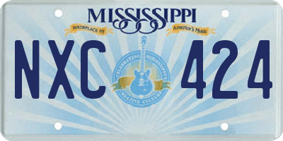 MS license plate NXC424