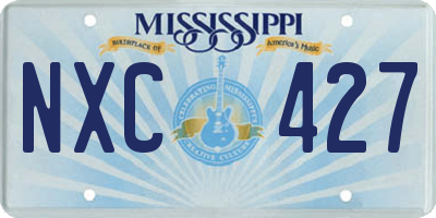 MS license plate NXC427