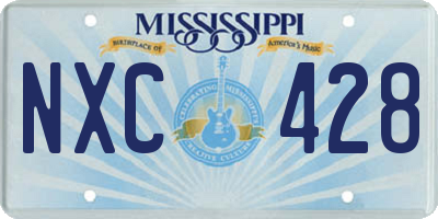 MS license plate NXC428