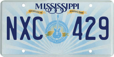 MS license plate NXC429