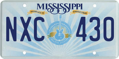 MS license plate NXC430