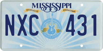 MS license plate NXC431