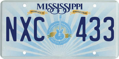 MS license plate NXC433