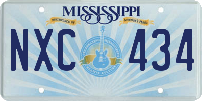MS license plate NXC434