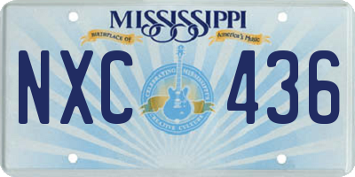 MS license plate NXC436