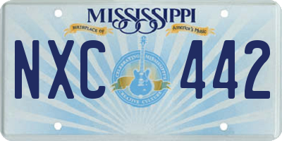 MS license plate NXC442