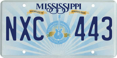 MS license plate NXC443