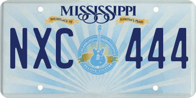 MS license plate NXC444