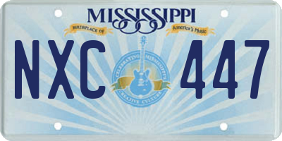MS license plate NXC447