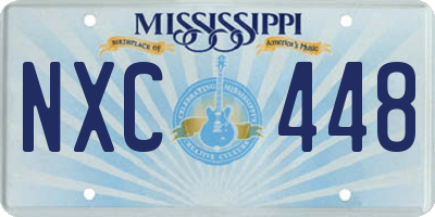 MS license plate NXC448