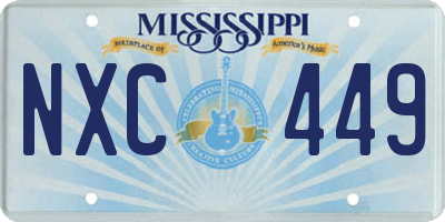 MS license plate NXC449