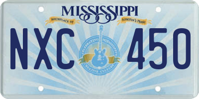 MS license plate NXC450