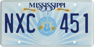 MS license plate NXC451