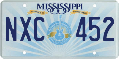MS license plate NXC452