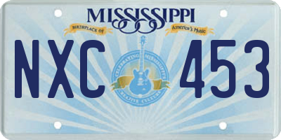 MS license plate NXC453