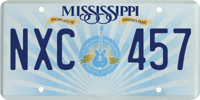 MS license plate NXC457