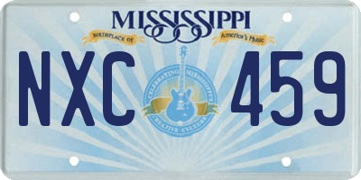 MS license plate NXC459