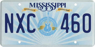 MS license plate NXC460