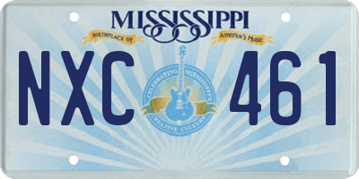 MS license plate NXC461