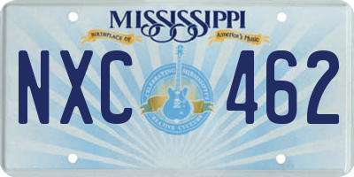MS license plate NXC462