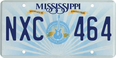 MS license plate NXC464