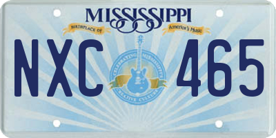MS license plate NXC465