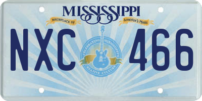 MS license plate NXC466