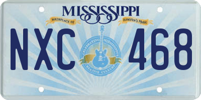 MS license plate NXC468