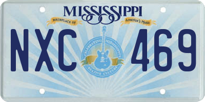 MS license plate NXC469