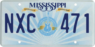 MS license plate NXC471
