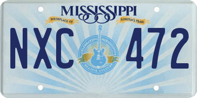MS license plate NXC472