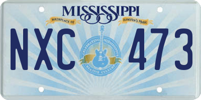 MS license plate NXC473