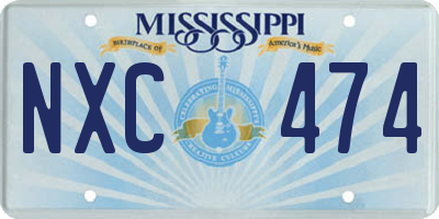 MS license plate NXC474