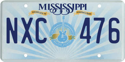 MS license plate NXC476