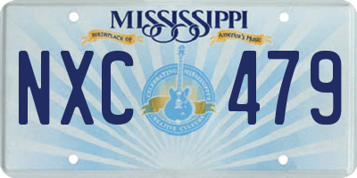 MS license plate NXC479