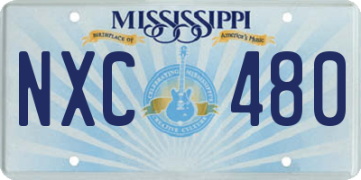 MS license plate NXC480