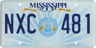 MS license plate NXC481