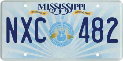 MS license plate NXC482