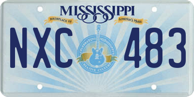 MS license plate NXC483
