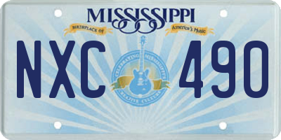 MS license plate NXC490