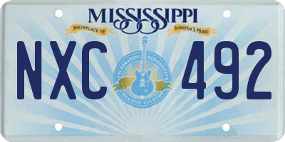 MS license plate NXC492