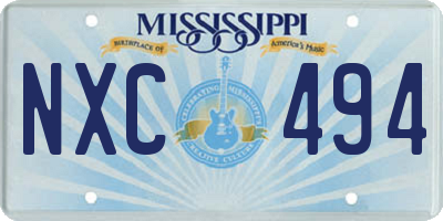 MS license plate NXC494