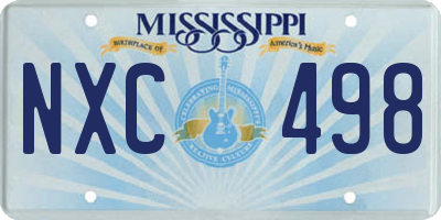 MS license plate NXC498