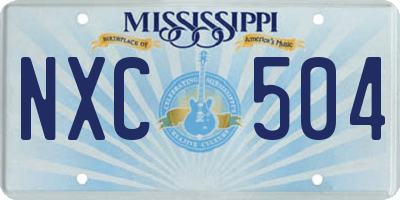 MS license plate NXC504